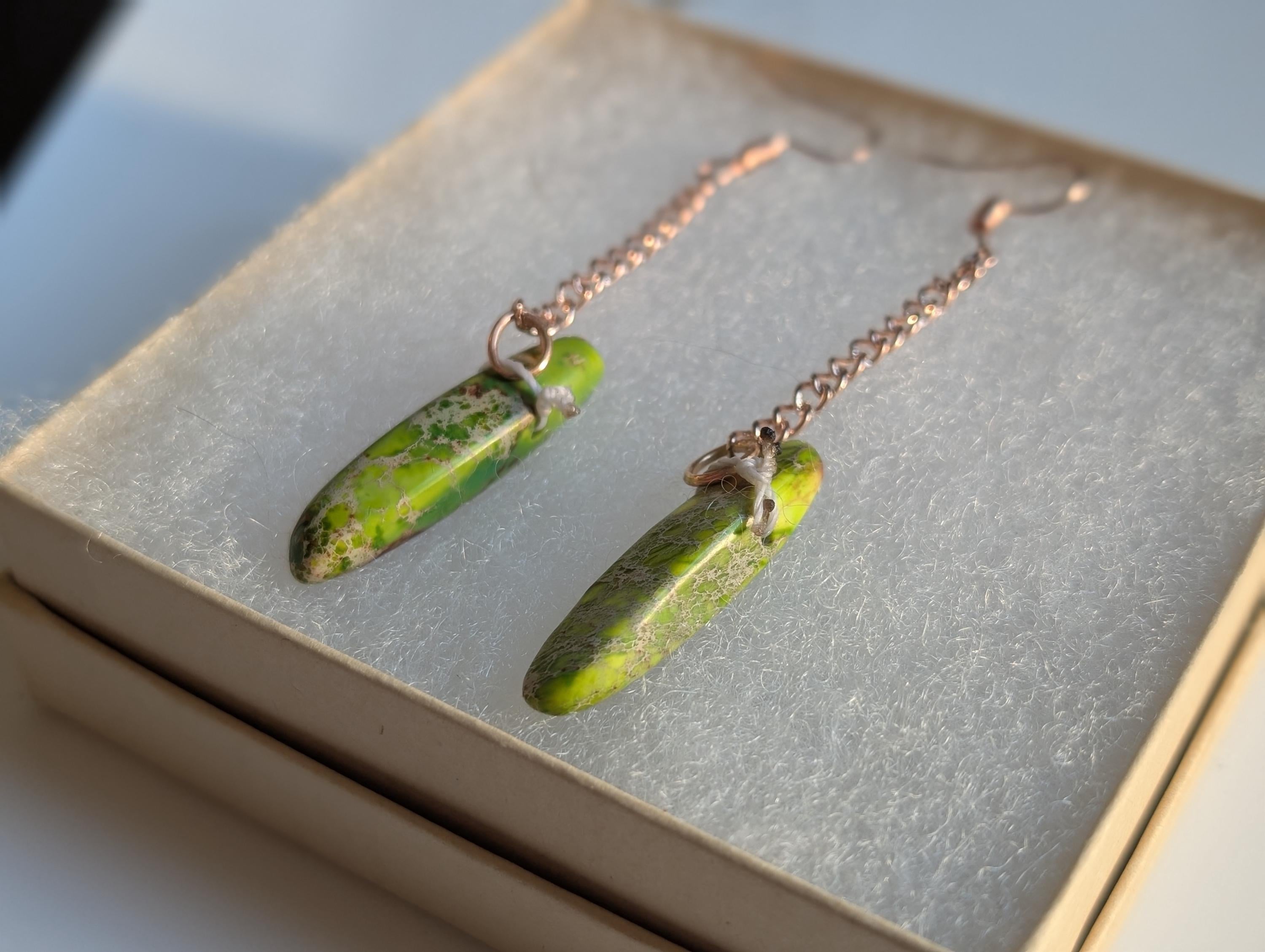 Green Stone Earrings - Gaspeite Jewelry