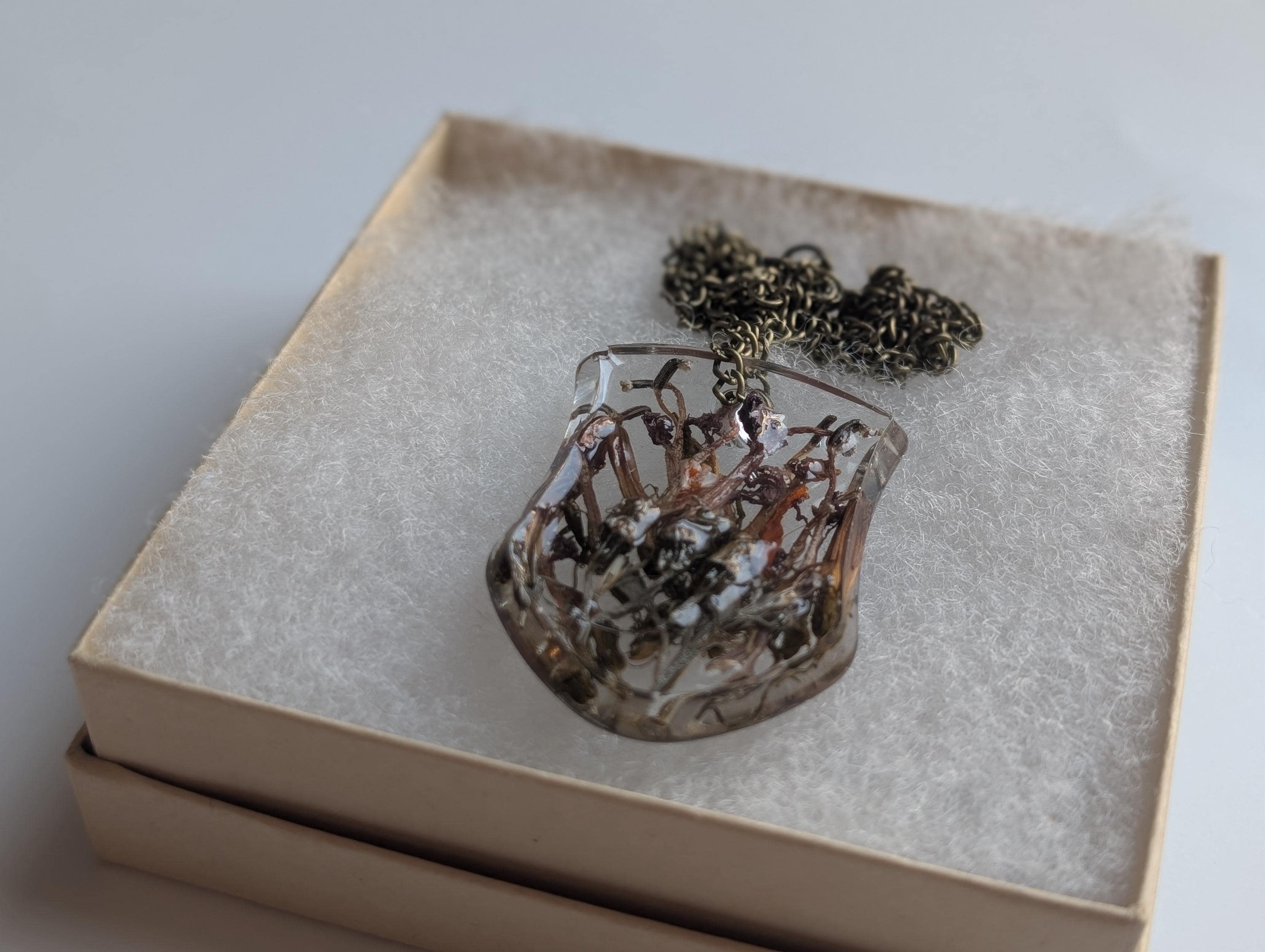 Gender Neutral Necklace - Dried Flower Pendant