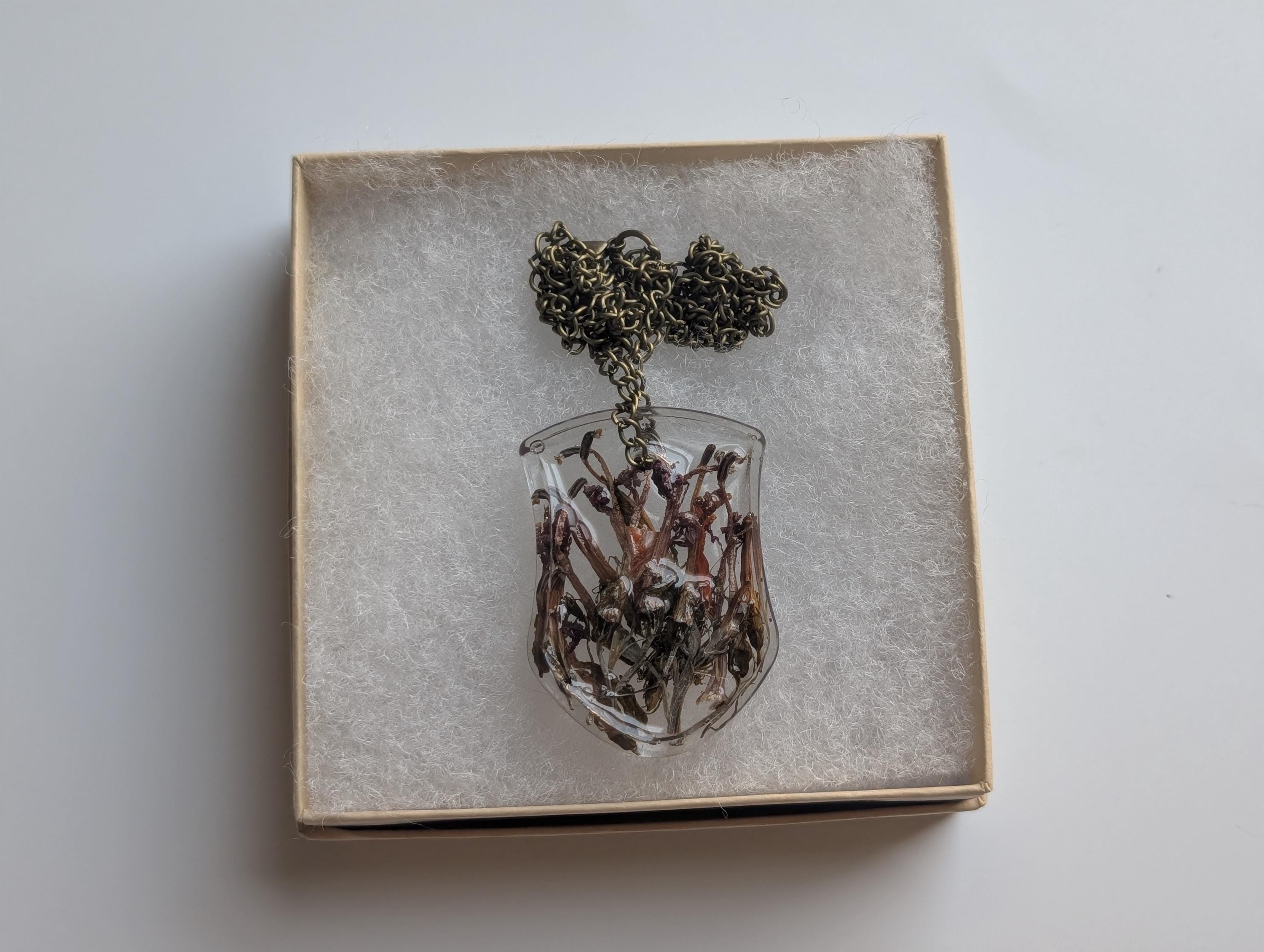 Gender Neutral Necklace - Dried Flower Pendant