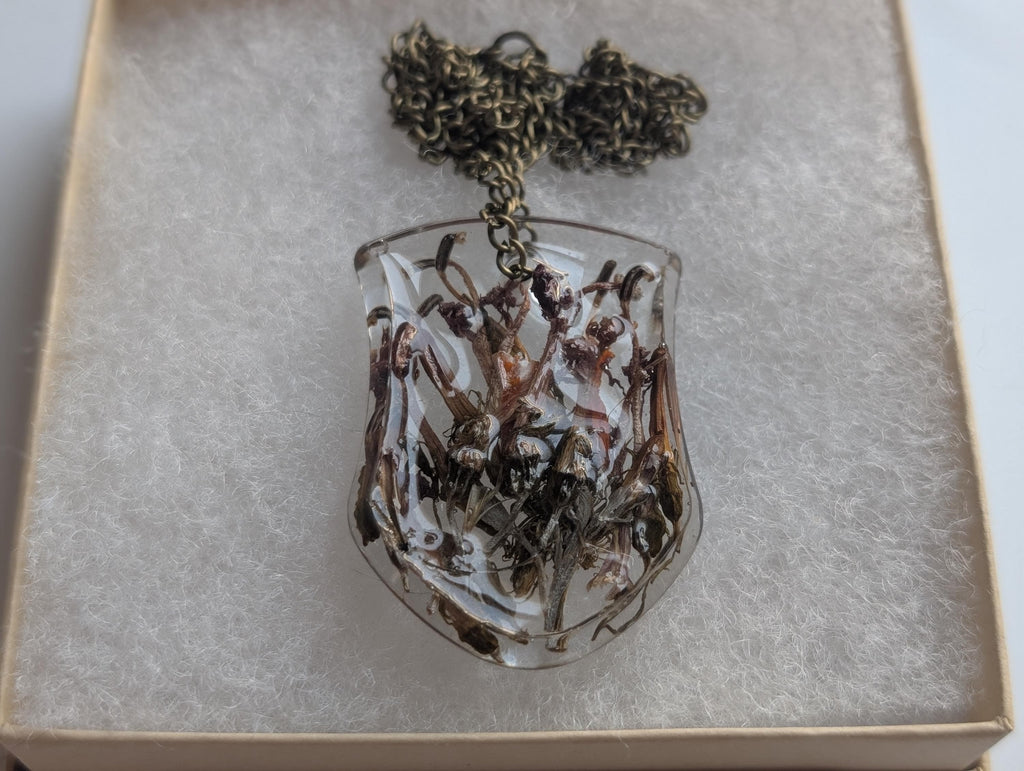 Gender Neutral Necklace - Dried Flower Pendant