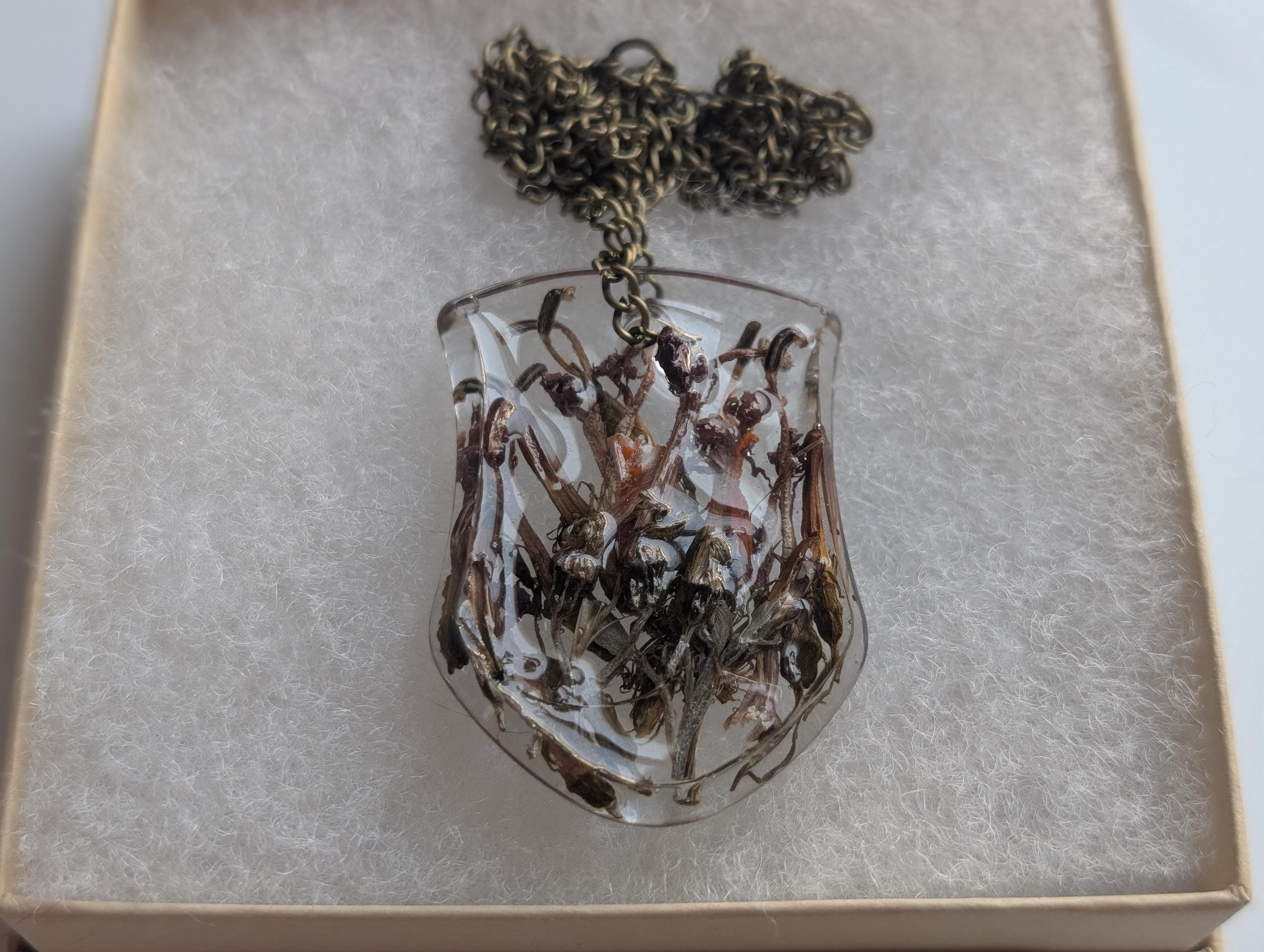 Gender Neutral Necklace - Dried Flower Pendant