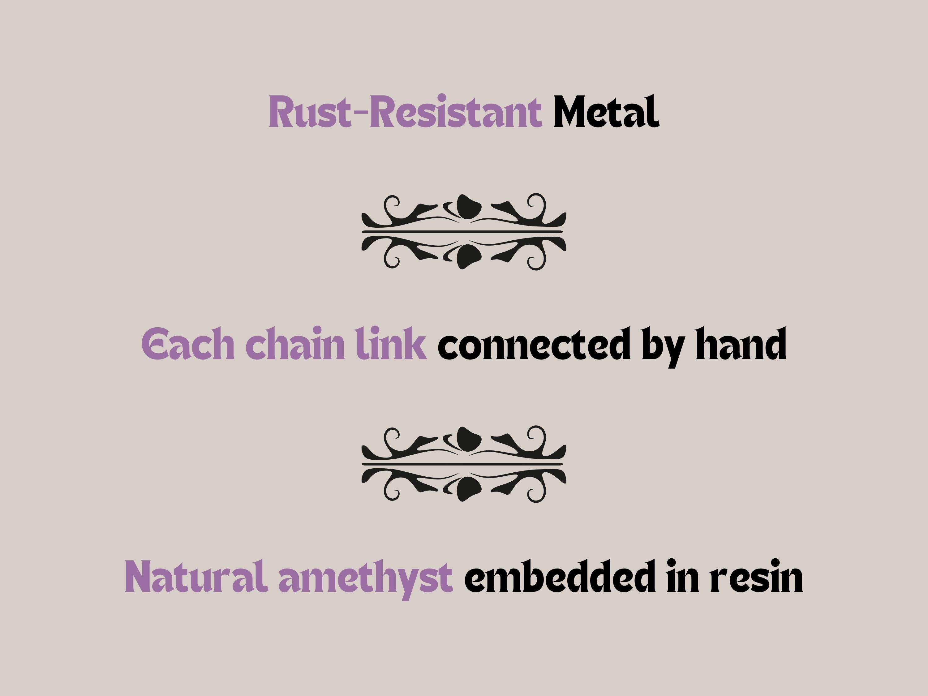 Lariat Choker - Amethyst Pendant - Short Necklace