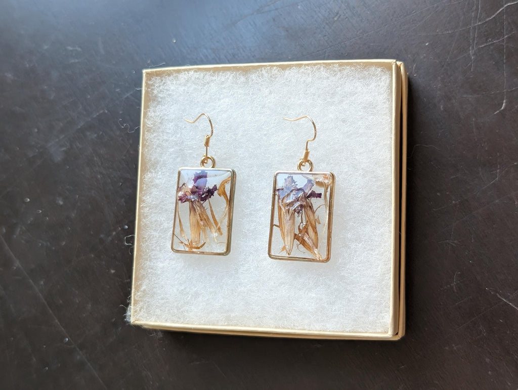 Botanical Rectangular Earrings - Nature Lovers Jewelry __etsy:8281307869