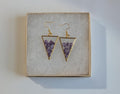 Natural Amethyst Earrings - Purple Resin Jewelry