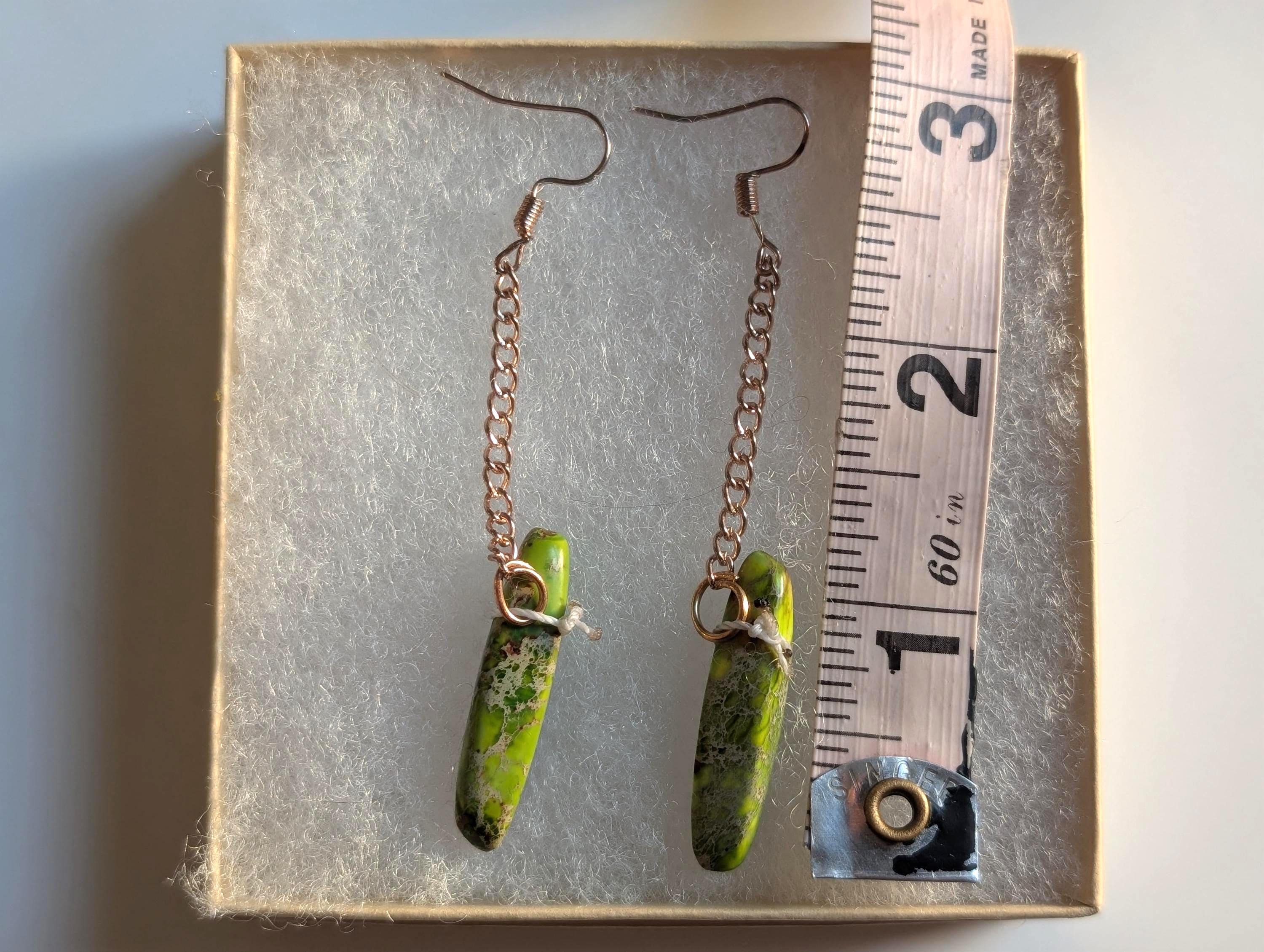 Green Stone Earrings - Gaspeite Jewelry