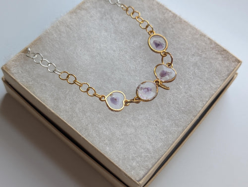 Amethyst Choker - Two Tone Jewelry