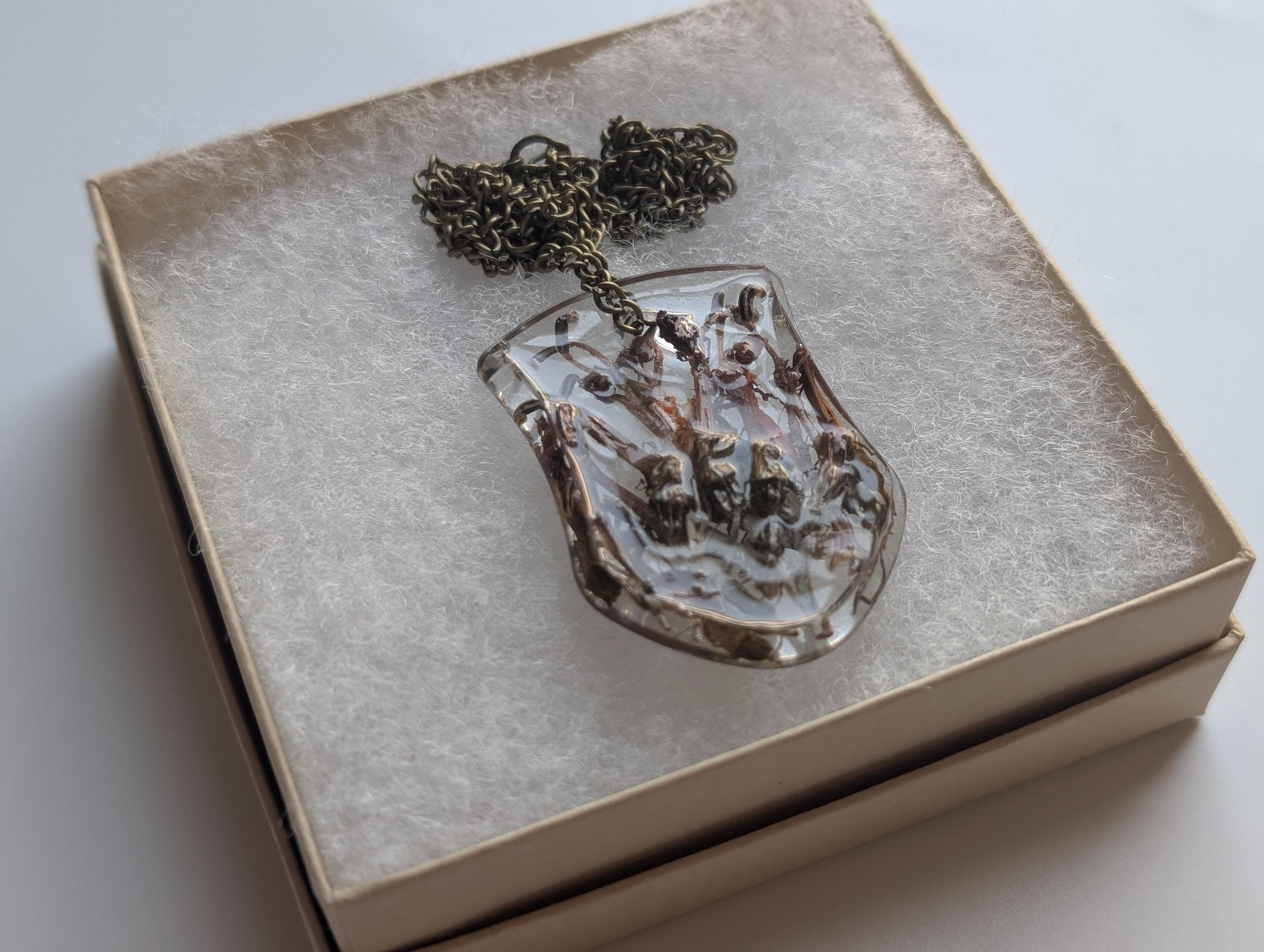 Gender Neutral Necklace - Dried Flower Pendant
