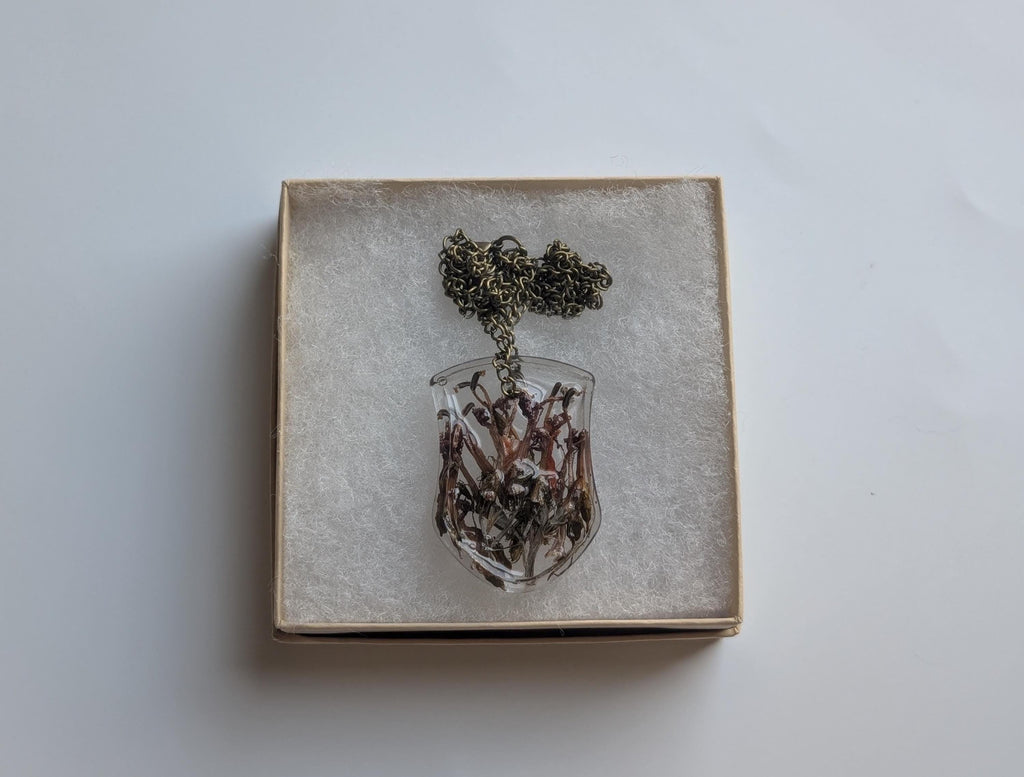 Gender Neutral Necklace - Dried Flower Pendant