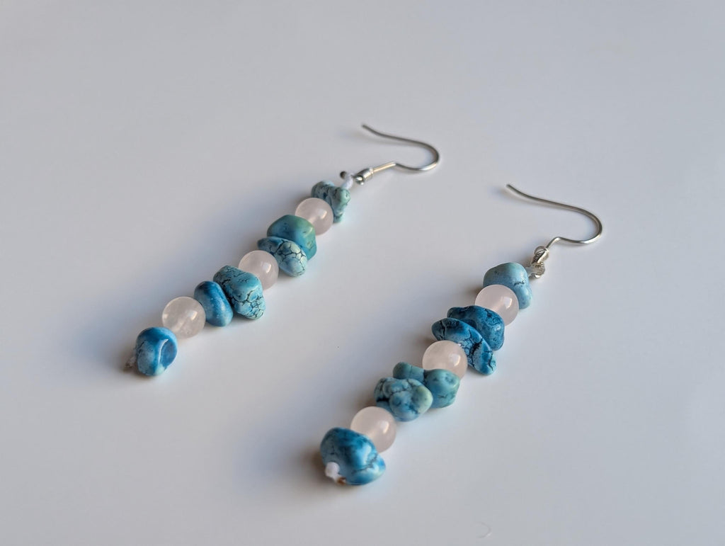 Rocky Bright Blue Earrings - Beachy Jewelry