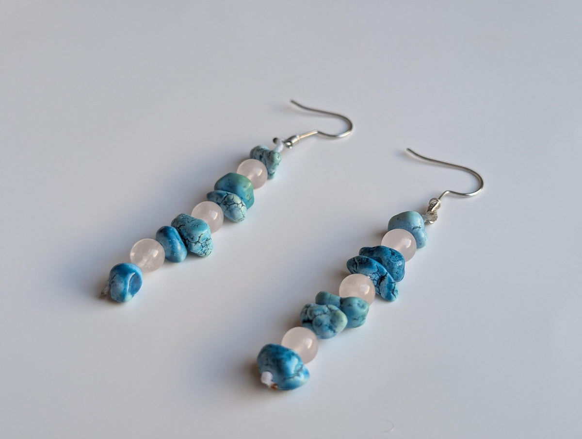 Rocky Bright Blue Earrings - Beachy Jewelry