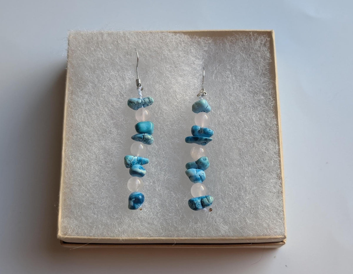 Rocky Bright Blue Earrings - Beachy Jewelry