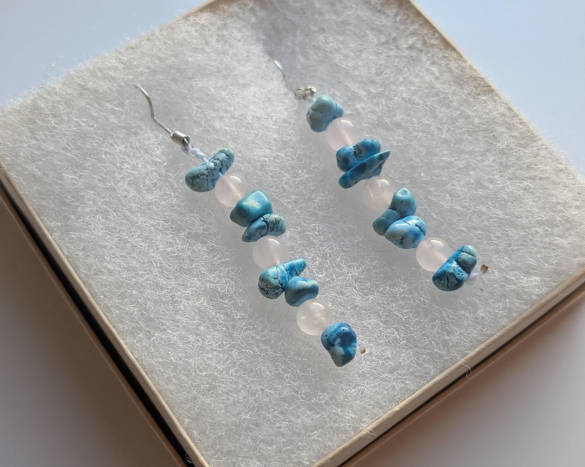 Rocky Bright Blue Earrings - Beachy Jewelry